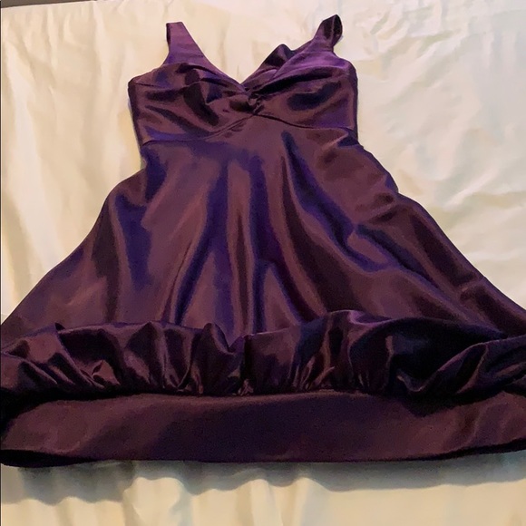 Purple cocktail Jess. McCl. Silk dress w/ cut out - Picture 2 of 5